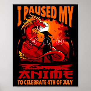 Póster Detuve Mi Anime Para Celebrar El Infierno Del 4 De