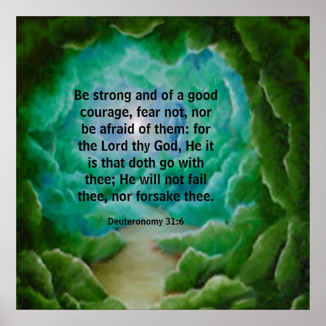 Póster Deuteronomio 31:6 poster (Frente)