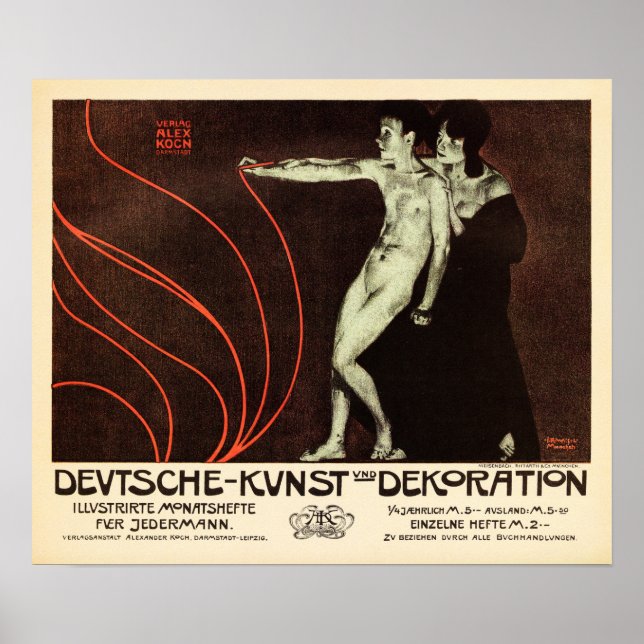 Póster DEUTSCHE KUNST DEKORATION German Plakatstil 1898 (Frente)