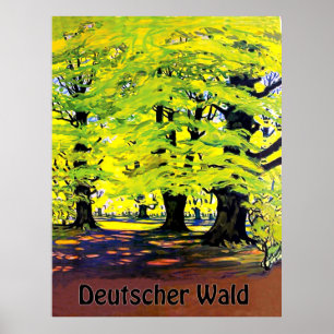 Póster Deutscher Wald, bosque alemán en verano