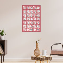 Póster Deutsches Fingeralphabet 4 - rot /