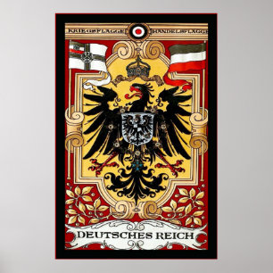 Póster Deutsches Reich ~ Vintage German WW1