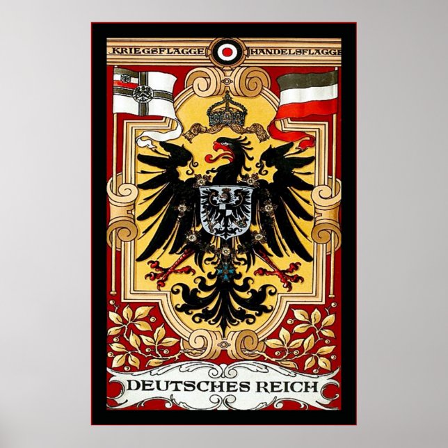 Póster Deutsches Reich ~ Vintage German WW1 (Frente)