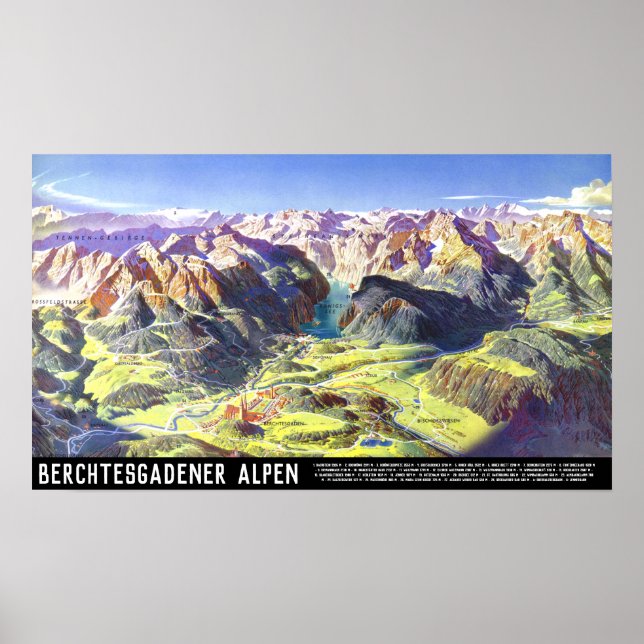 Póster Deutschland: 2021 - Alpen Berchtesgaden Panorama (Frente)