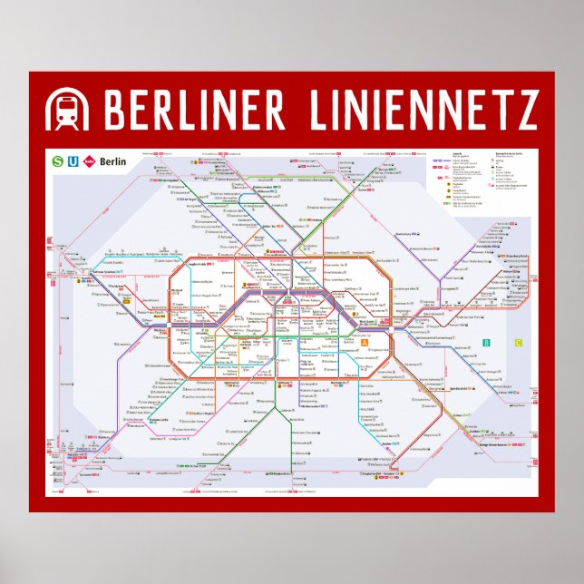 Póster "Deutschland: 2021/heute Berlin - (U/S/Tram) Netz (Frente)
