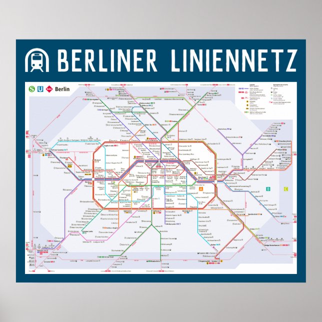 Póster "Deutschland: 2021/heute Berlin - (U/S/Tram) Netz (Frente)