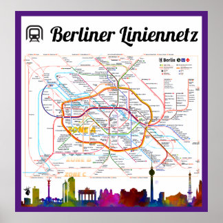 Póster "Deutschland: 2021-Liniennetz Berlin (U/S/TRAM)