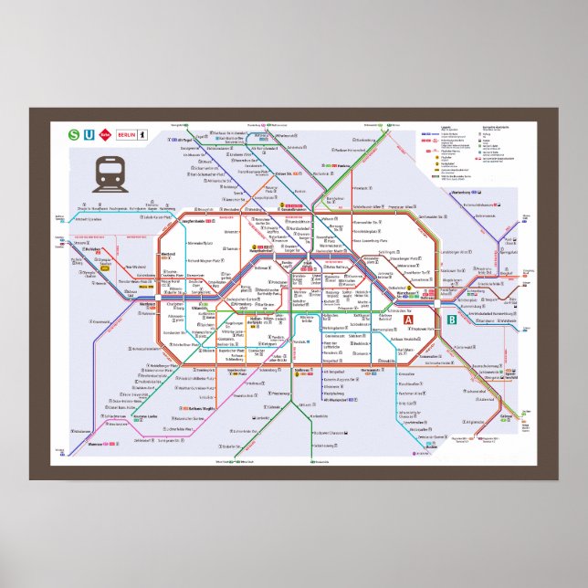 Póster " Deutschland: 2022/heute Berlin - Liniennetz ... (Frente)