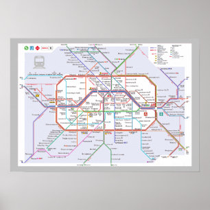 Póster " Deutschland: 2022/heute Berlin - Liniennetz ...