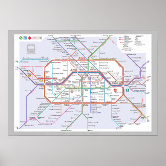 Póster " Deutschland: 2022/heute Berlin - Liniennetz ...