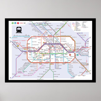 Póster " Deutschland: 2022/heute Berlin - Liniennetz ...
