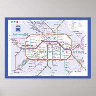Póster " Deutschland: 2022/heute Berlin - Liniennetz ...