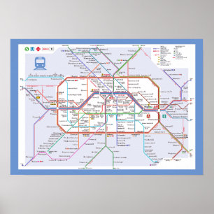 Póster " Deutschland: 2022/heute Berlin - Liniennetz ...