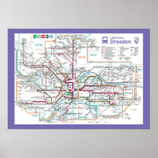 Póster " Deutschland: 2022/heute Dresden - Liniennetz ...
