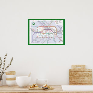 Póster " Deutschland: 2023/heute Berlin - Liniennetz ...