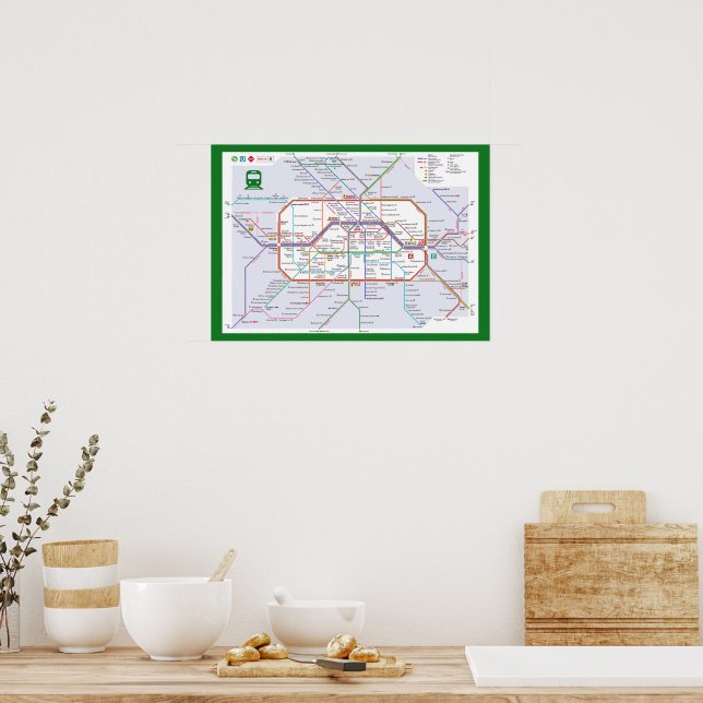 Póster " Deutschland: 2023/heute Berlin - Liniennetz ...  (Cocina)
