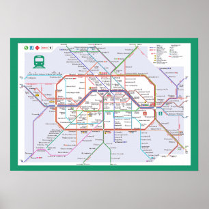 Póster " Deutschland: 2023/heute Berlin - Liniennetz ...