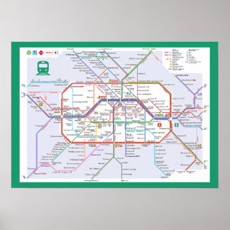 Póster " Deutschland: 2023/heute Berlin - Liniennetz ...