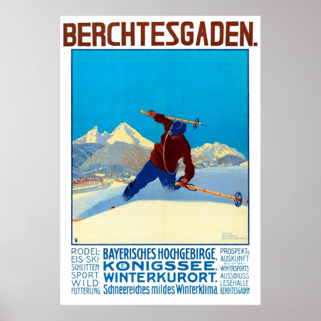 Póster " Deutschland: Berchtesgaden - Wintersport Werbe (Frente)