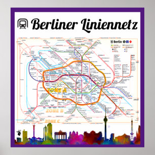 Póster "Deutschland. BERLÍN Liniennetz (S-/U-Bahn) ...