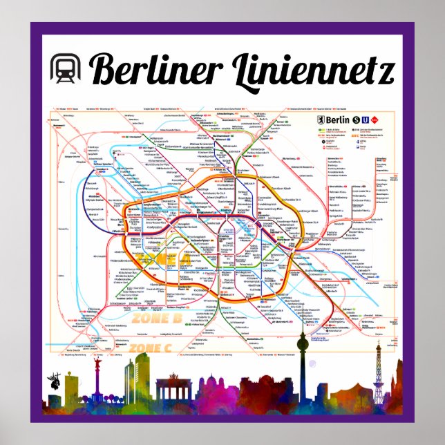 Póster "Deutschland. BERLÍN Liniennetz (S-/U-Bahn) ... (Frente)