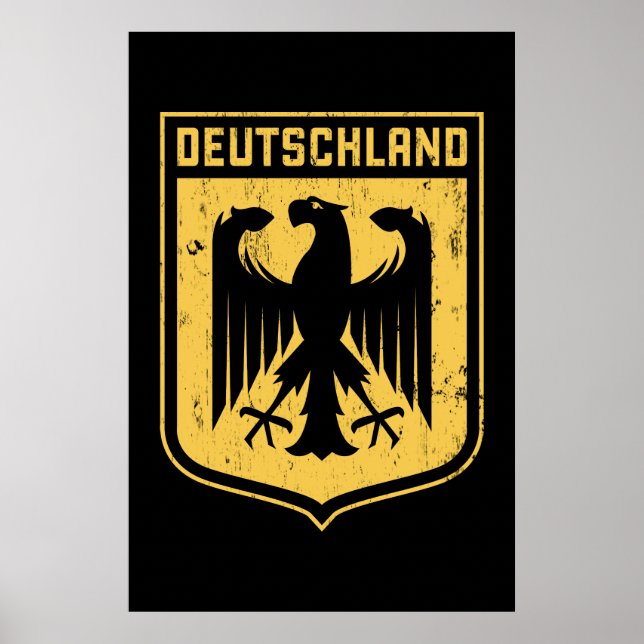 Póster Deutschland Eagle - Escudo de armas alemán (Frente)
