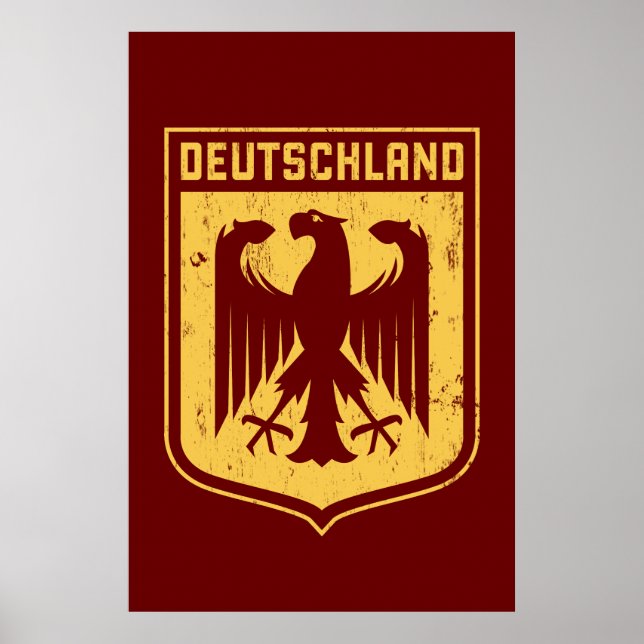 Póster Deutschland Eagle - Escudo de armas alemán (Frente)