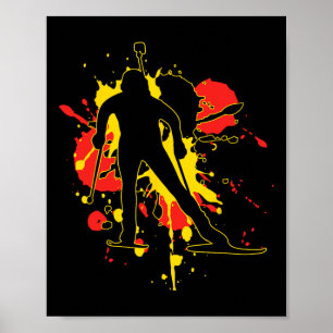 Póster Deutschland Flagge Biathlonist - Deutscher Biathlo