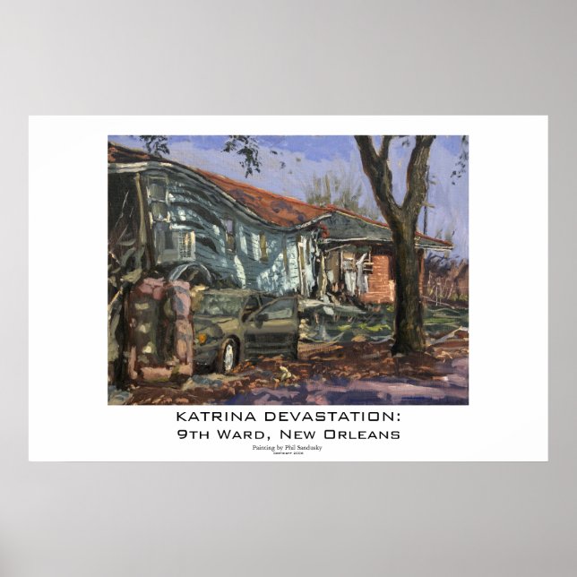 Póster DEVASTACIÓN DE KATRINA: Novena Sala, Nueva Orleans (Frente)
