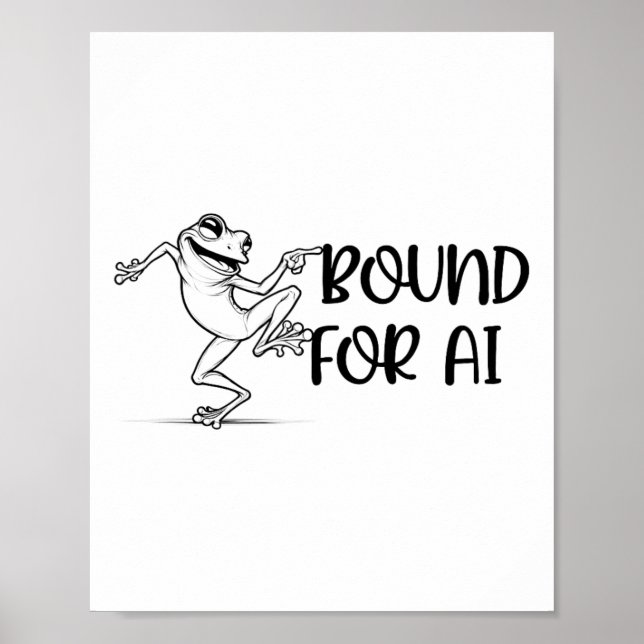 Póster Deve de Inteligencia Artificial de la Rana Feliz B (Frente)