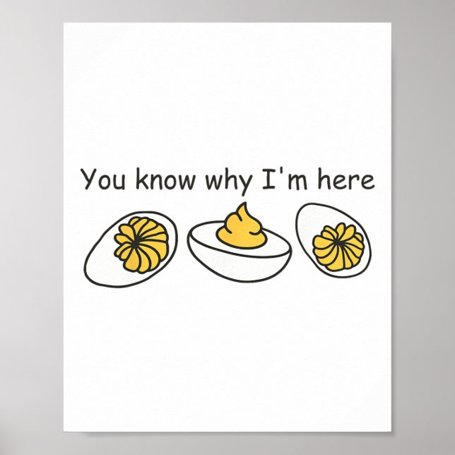Póster Deviled Egg You Know Why I'm Here Retro Thanksgivi (Frente)