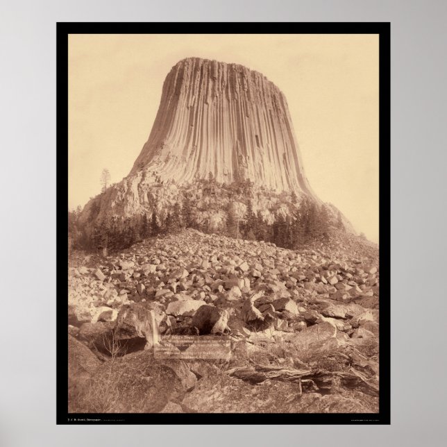 Póster Devil's Tower from West Side WY 1890 (Frente)