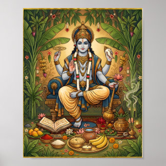 Póster devocional de Lord Satyanarayana para pared
