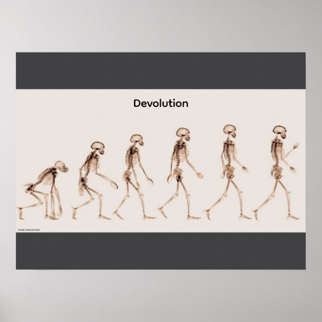 Póster "Devolution", funny, humor, joke (Frente)