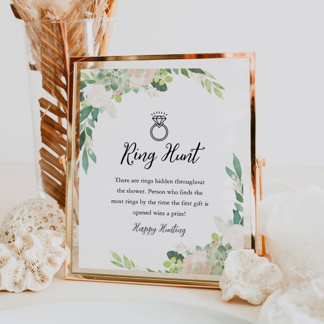 Póster DEVON Greenery Ring Hunt Bridal Shower Game Rótulo (Subido por el creador)
