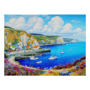 Póster "Devon Harbour Dreamscape" - Un paisaje marino ing