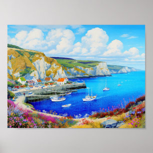Póster "Devon Harbour Dreamscape" - Un paisaje marino ing