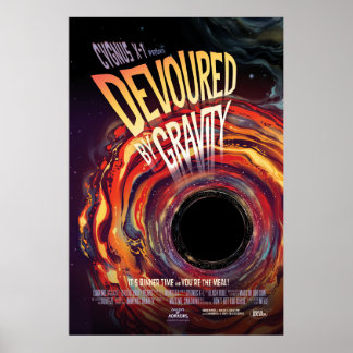 Póster Devorado Por Gravedad Halloween Hole Horror Negro