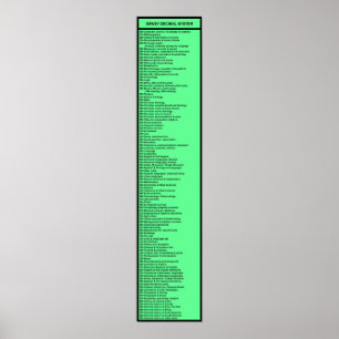Póster Dewey Decimal System: Verde caliente con cabecera