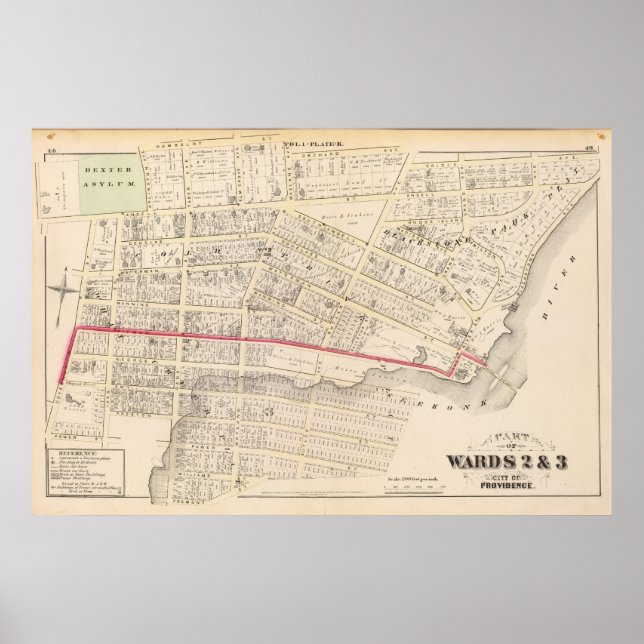 Póster Dexter Asylum and Central Bridge Atlas Map (Frente)