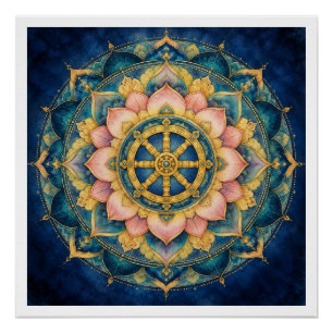 Póster Dhamar Mandala del Loto
