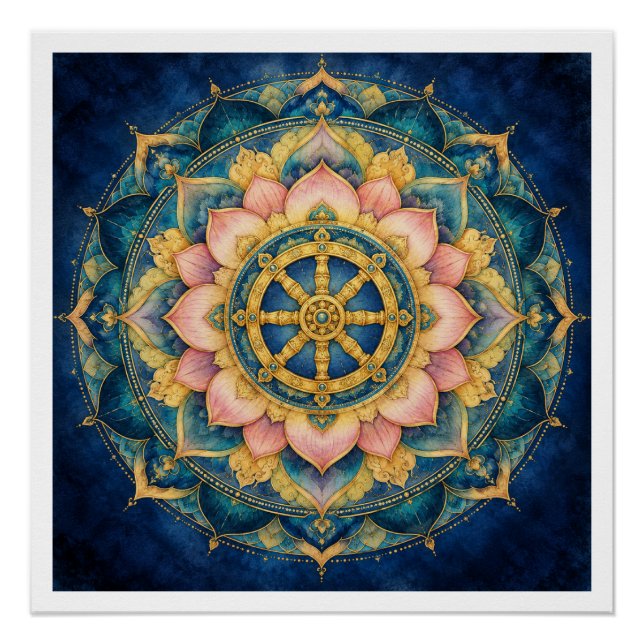 Póster Dhamar Mandala del Loto (Anverso)