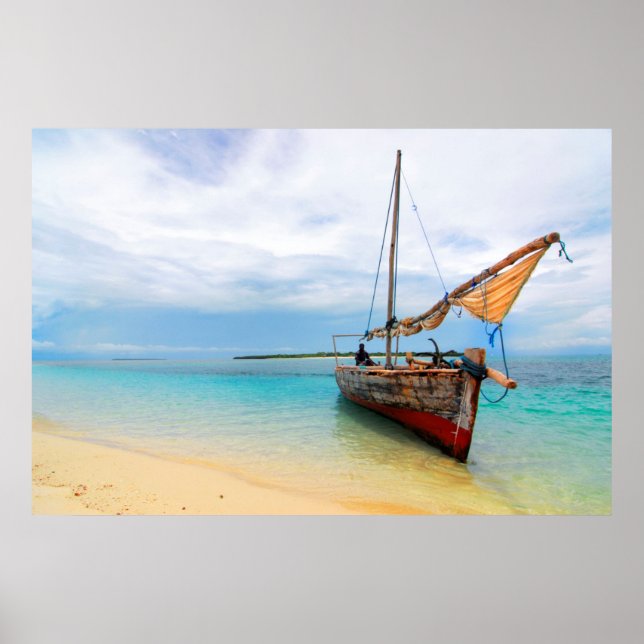 Póster Dhow tradicional, Zanzíbar, Tanzania (Frente)