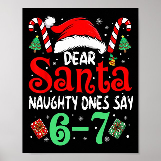 Póster Di 67 Meme Querido Santa 6 7 Divertida Navidad Tra (Frente)