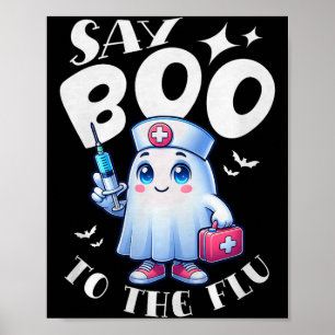 Póster Di Boo a la gripe Halloween Enfermera Fantasma Div