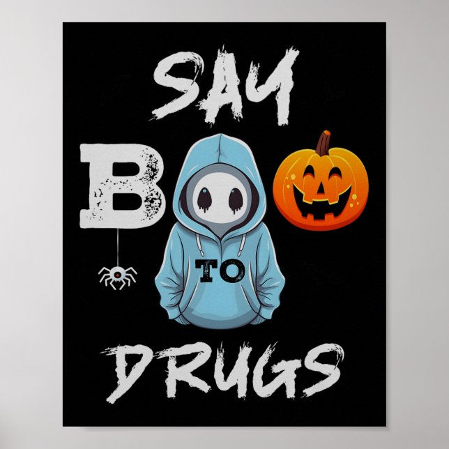 Póster Di Boo A Las Drogas Graciosa Halloween Red Ribbon  (Frente)