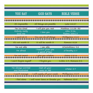 Póster "Di/Dios dice" Versos Inspiradores de la Biblia