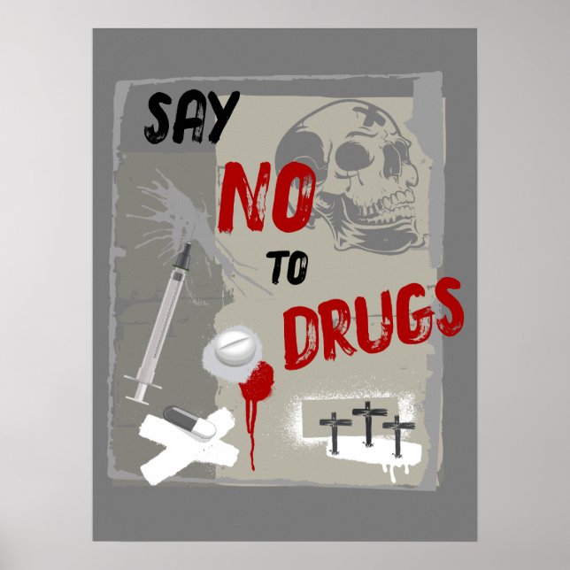 Póster Di No a las Drogas Muerte Siniestra Antidroga (Frente)