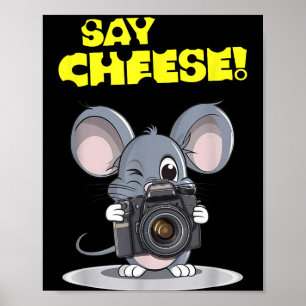 Póster Di Queso Ratón Divertido Fotógrafo Foto Cámara H