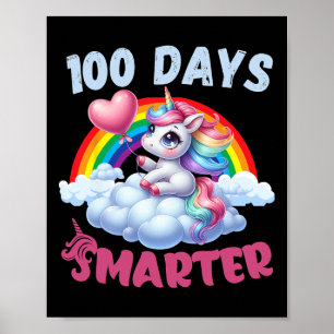 Póster Día 100 de la escuela niñas maestra unicornio 100 